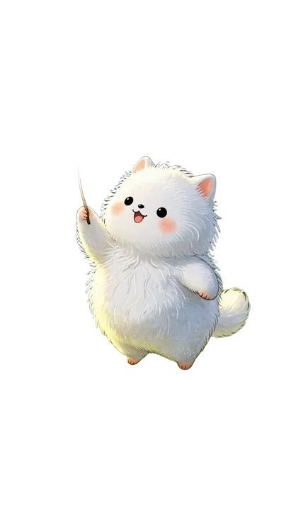 The fluffy creature cut out on a transparent background